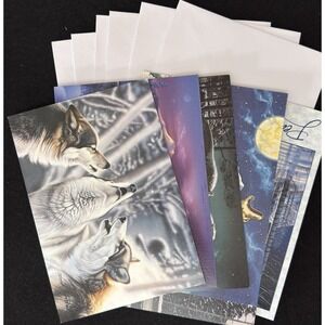 1990's Leanin' Tree Christmas Cards Wolves Wildlife Nature Scene Vintage